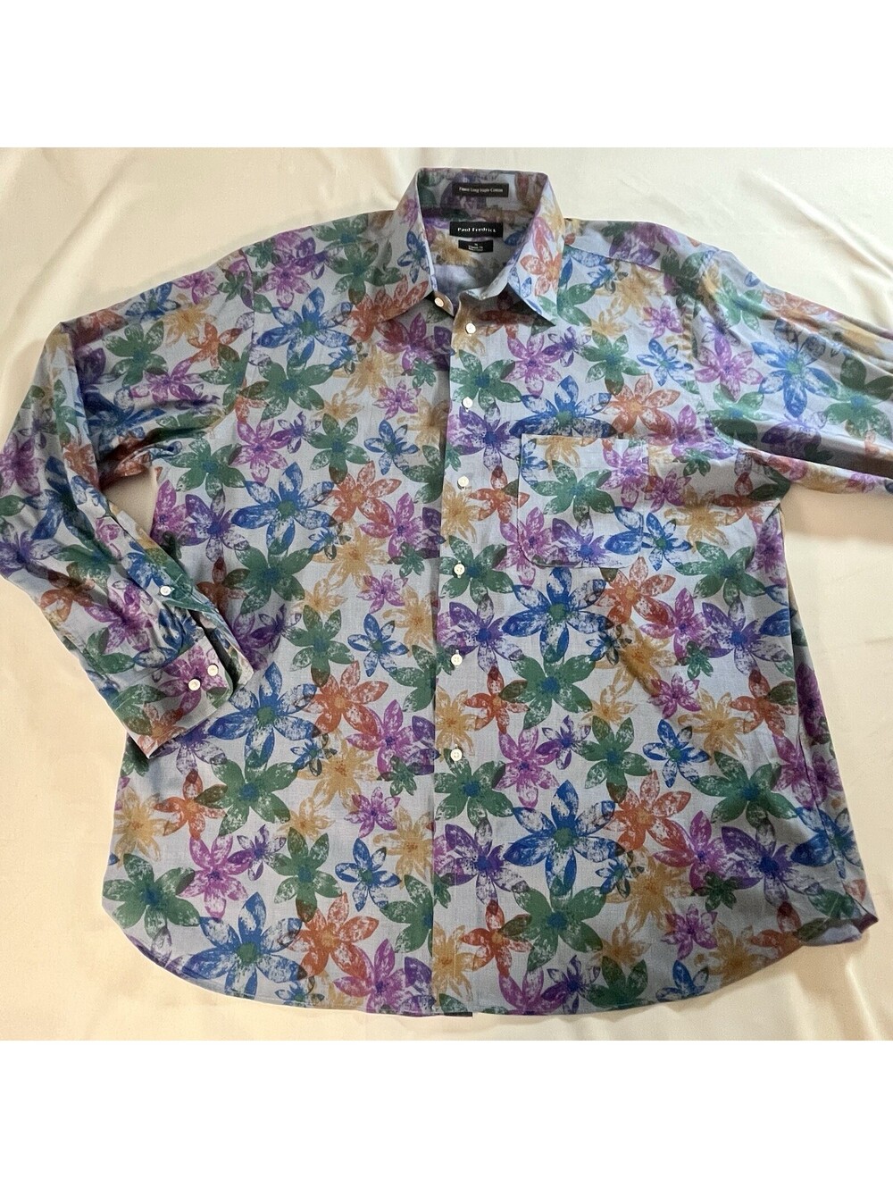 Paul Fredrick Multicolor Floral Print Long Sleeve Button-Up Shirt Men's